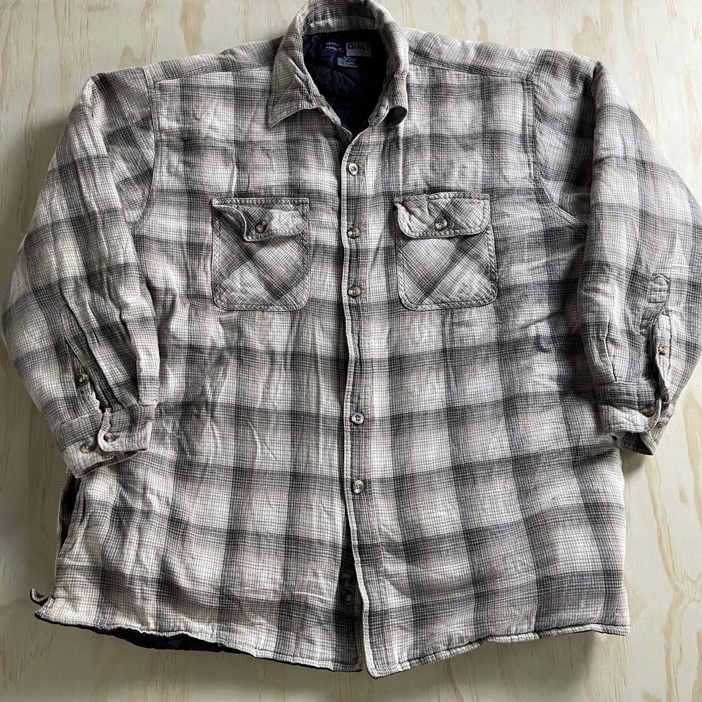 Vintage Merrill & Forbes Outfitters Size 2XL‎ Plaid Quilted Flannel Shirt Jacket